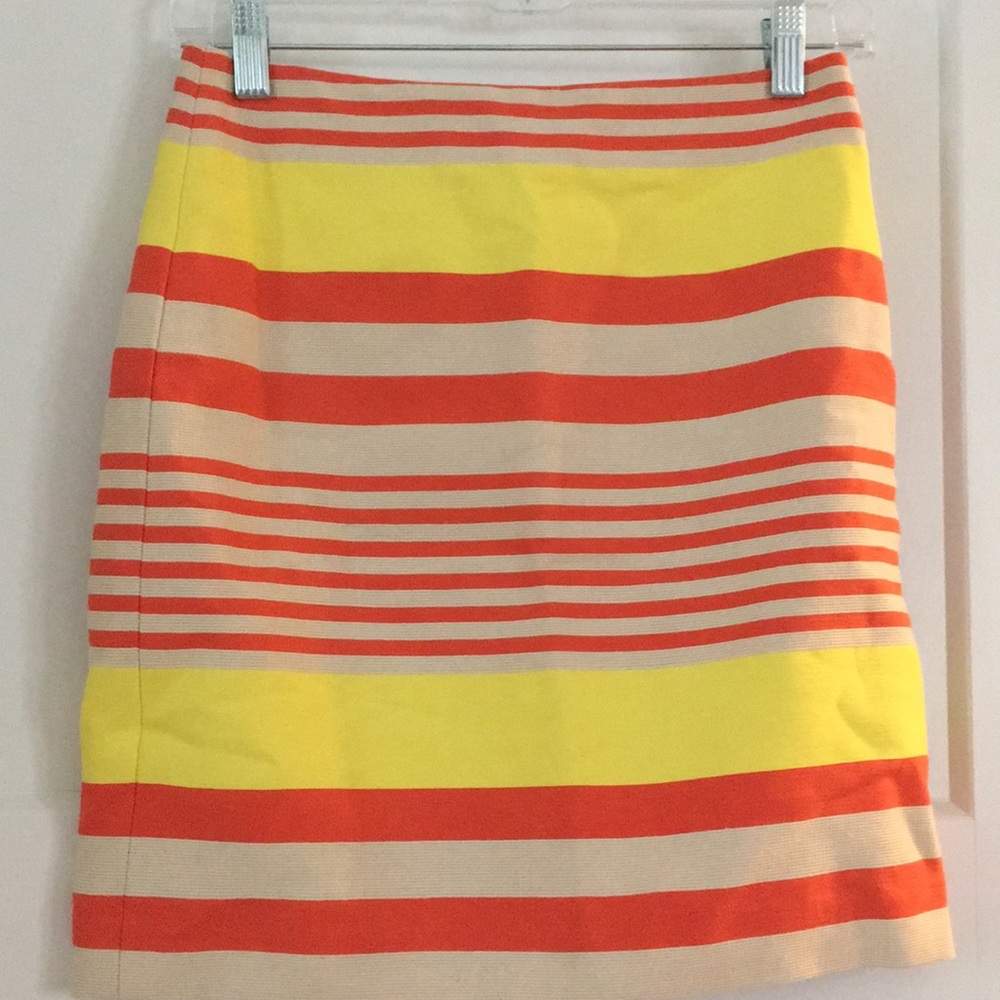 Short Striped Skirt ,size-0P,Lined ,90%Cotton
